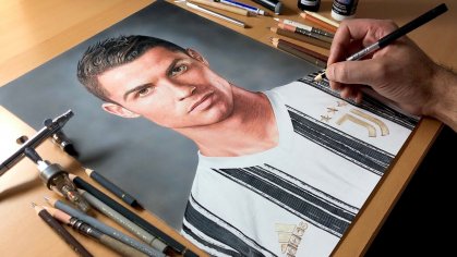 Drawing Cristiano Ronaldo - Timelapse | Artology - YouTube
