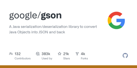 GitHub - google/gson: A Java serialization/deserialization library to convert Java Objects into JSON and back