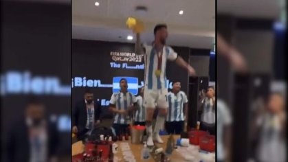 Watch: Lionel Messi's Table Dance With World Cup Trophy In Dressing Room | Football News