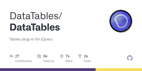 GitHub - DataTables/DataTables: Tables plug-in for jQuery