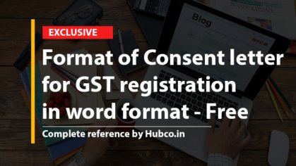 Format of Consent letter for GST registration in word format – Free Download
