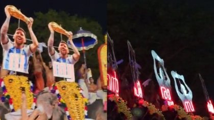 Lionel Messi: After World Cup 2022 WIN images of Messi used for ' kudamattam' during Thrissur Pooram in Kerala- Check Out