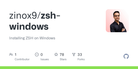 GitHub - zinox9/zsh-windows: Installing ZSH on Windows