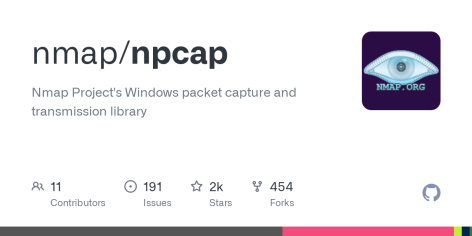 GitHub - nmap/npcap: Nmap Project's Windows packet capture and transmission library