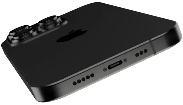 IPhone 15 Pro black USB Type-C port render leaked