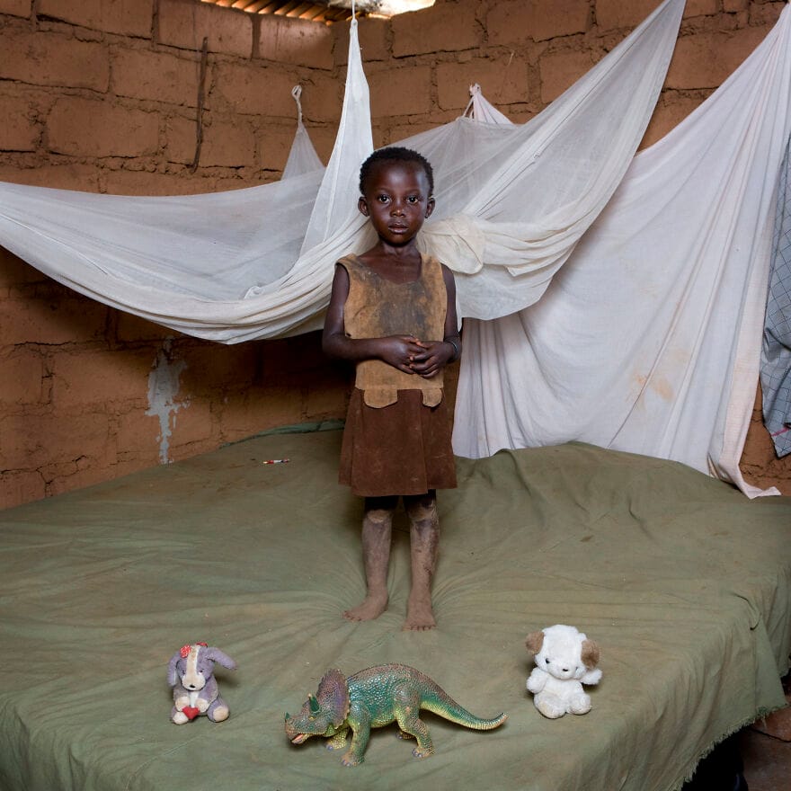 Black boy with toys