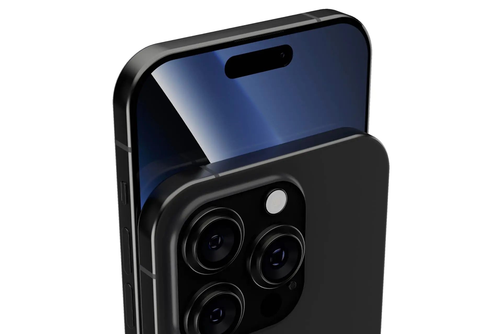 The camera and dynamic island black model of iPhone 15 Pro appeared