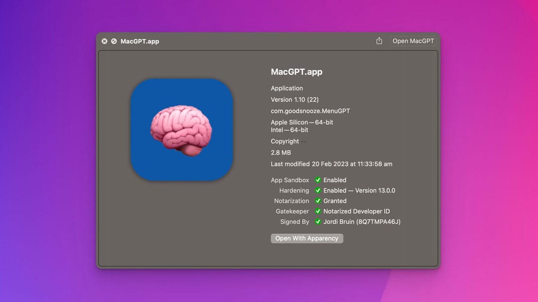 MacGPT Application