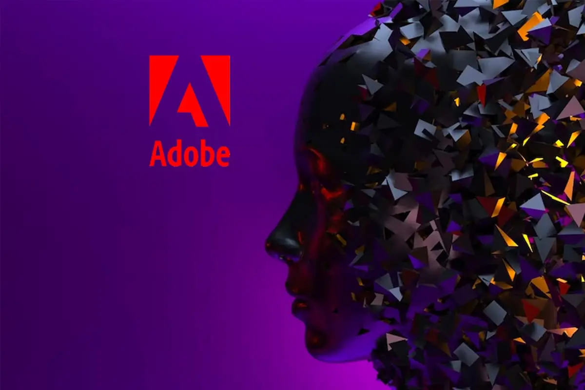 Black Half-faced Artificial Intelligence Logo Adobe