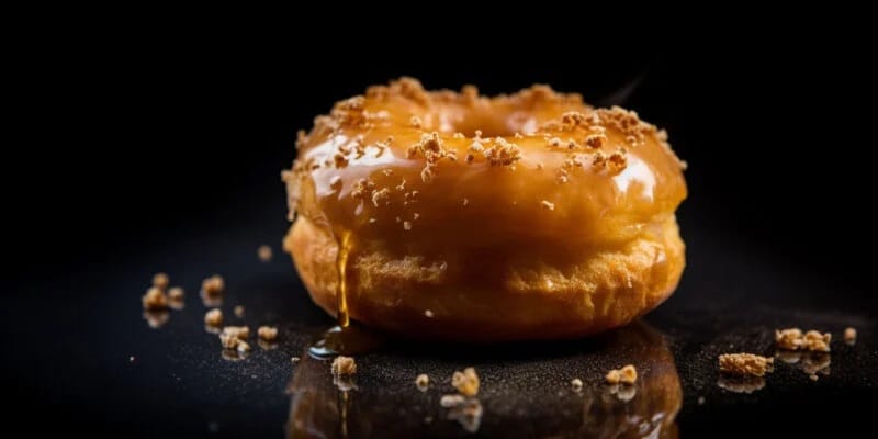 Donuts with syrup and honey