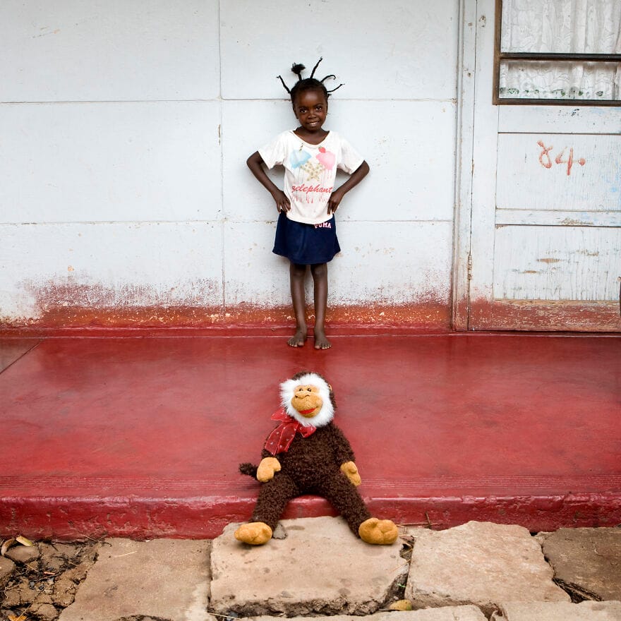 Child girl with toys